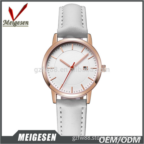 popurlar genuine leather strap stainless steel material quartz watch